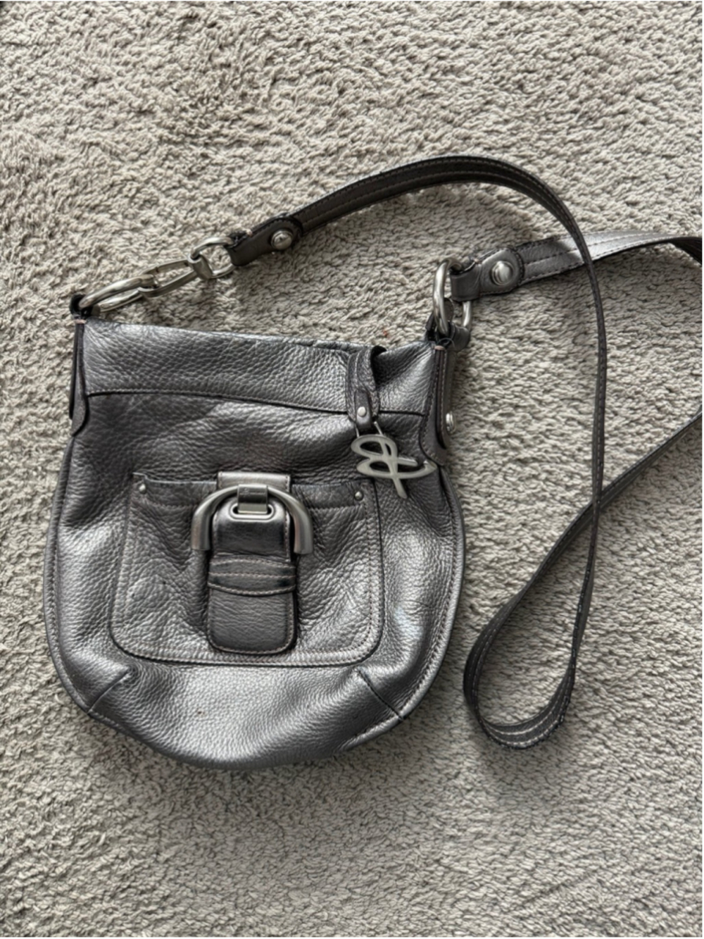 Silver B. Makowsky leather crossbody.